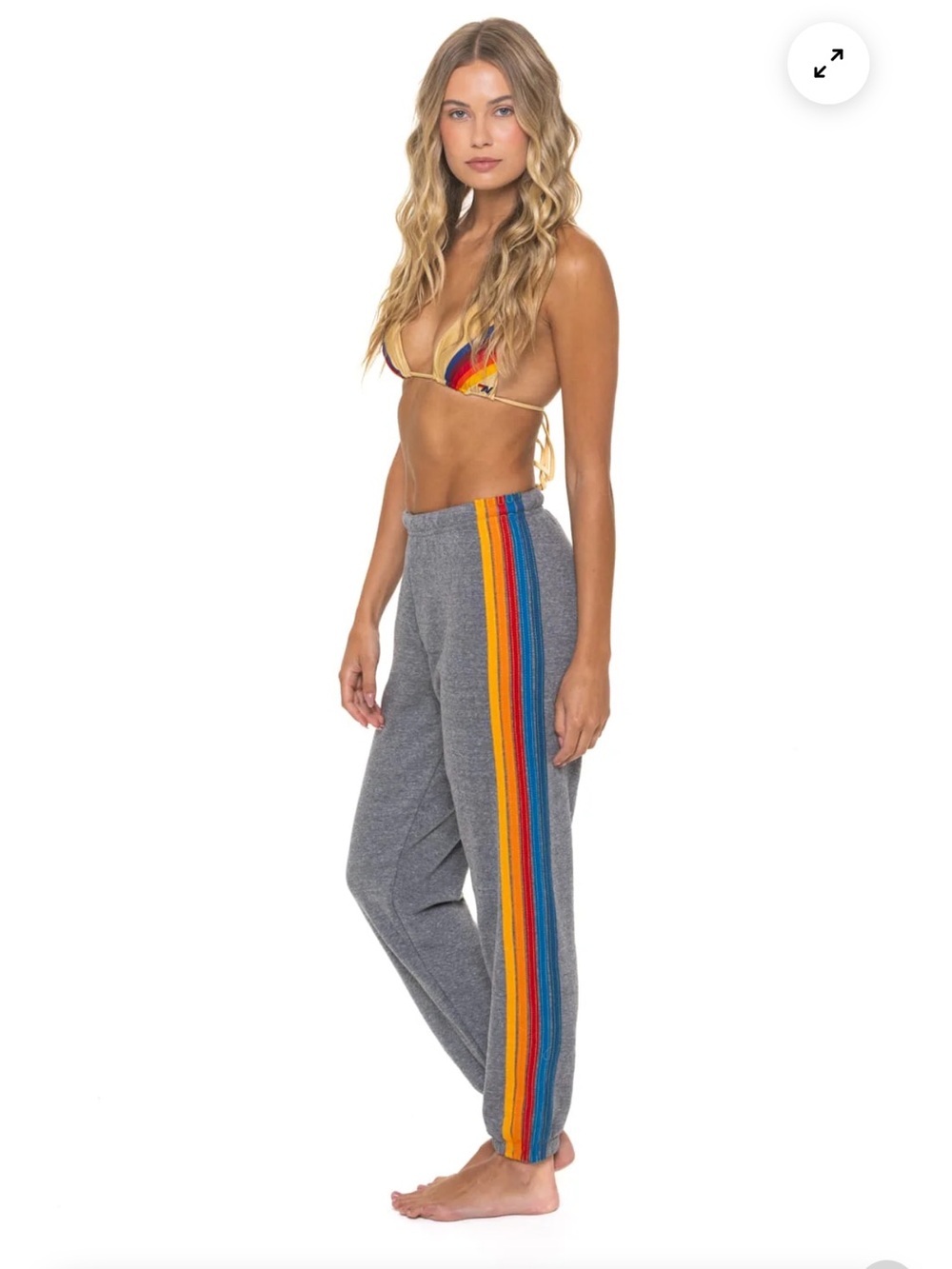 Aviator Nation 5 STRIPE SWEATPANTS - HEATHER GREY